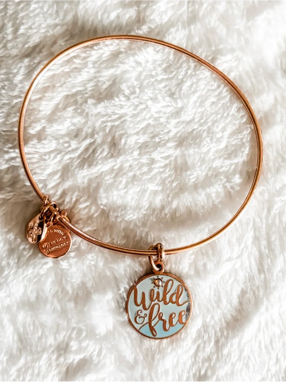 Alex and Ani 'Wild & Free' Charm Bangle Bracelet - Rose Gold
